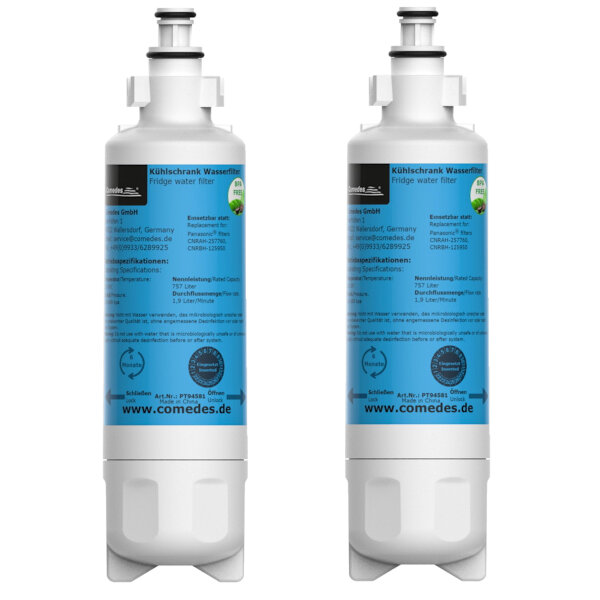 2er Set Comedes Wasserfilter einsetzbar statt Panasonic CNRAH-257760, CNRBH-125950
